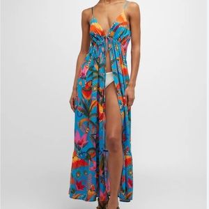 New FARM Rio Macaw Party Maxi Dress Cover Up